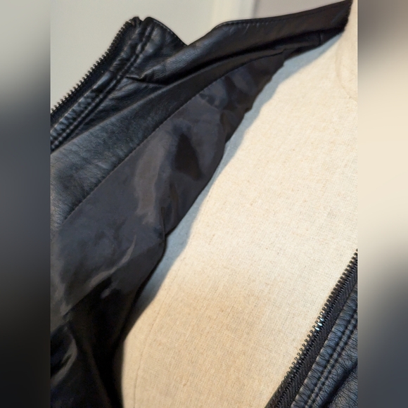 Women's brand new faux leather bomber jacket size XL - Picture 7 of 11